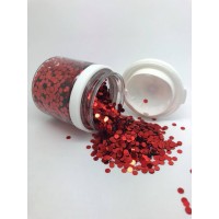 Glitter Mini Discs Red 25g (MINI 25G - RED)